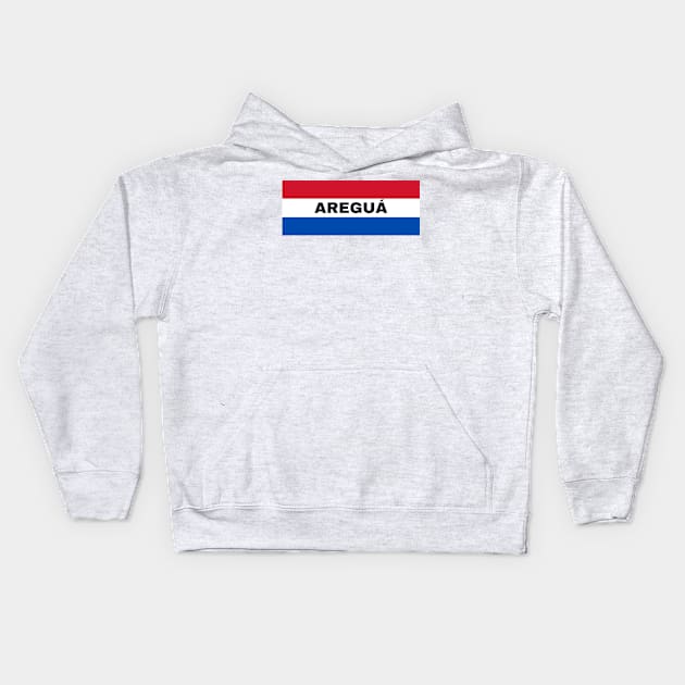 Areguá City in Paraguay Flag Colors Kids Hoodie by aybe7elf